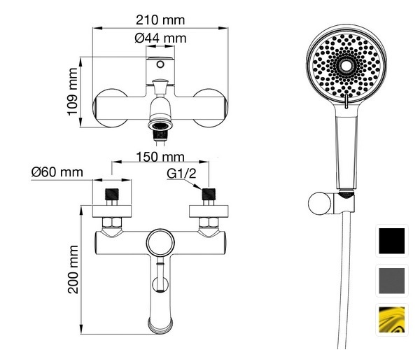 смеситель для ванны WONZON & WOGHAND TOR